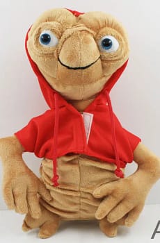 ET Extra Terrestrial Alien Soft Stuffed Plush Doll with Hoodie Anime Cartoon Collection Toy Red Grey Approx 28cm/11″