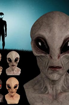 Halloween Masks Alien Headwear Big Eyes Alien Full Head Party Mask Masquerade Costume Props Party Cosplay Dress UP Horror Masks