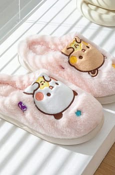 Bubu Dudu Bear Anime Plush Slipper Cartoon Couple slippers Winter Leisure Home Outdoor Anti Slip Thick Bottom Cotton Shoes Warm