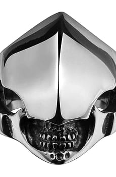 316L Stainless Steel Punk Cool Smooth Aliens Mask Helmet Skeleton Fashion Ring for Men Punk Jewelry