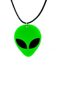 unique Acrylic Alien necklace Cute Funny Cartoon Green Space Head alien pendant necklace Resin alien mask Statement choker