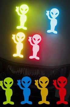 Car Warning Reflective Stickers Alien Car Decal Reflective Sticker Window Decals Funny motorcycle Stickers for Night Rain Or Fog