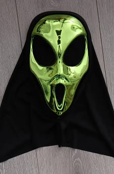 Green Alien UFO Mask Cosplay Aliens Monster Plastic Helmet Halloween Carnival Masquerade Dress Up Party Adult Kids Costume Props