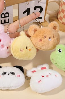 Cute Plush Doll Keychain Cartoon Backpack Pendant Animal Bag Pendants Key Ring Decoration Adult Child Doll Key Chains Gifts