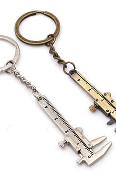 Mini Key Chain Tool Movable Vernier Caliper Ruler Sliding Key Holder Rings Keychain Tools Cool Gift Ideas for Men Women