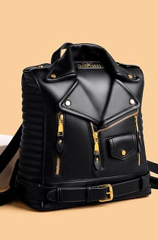 Luxury Leather Jacket Design Backpacks for Women Fashion Bag Jacket Backpack Anti-theft Design Ladies Cool Girl PU Bag