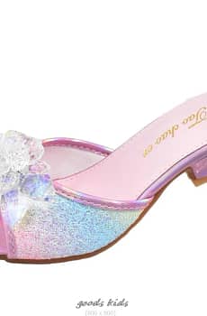 Girls Summer Frozen Sandals Slipper Sequined Princesse Children High Heel Party Dress Elsa Shoes Leather Slipper For Kids Slides