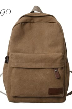 Men’s Canvas Casual Backpack Fashion Trendy Simple Backpack Schoolbag for Female Students Back Pack for Teenager