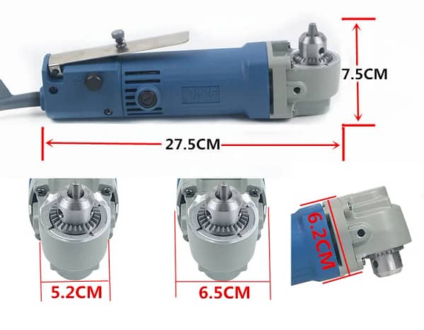 10mm Variable Speed Electric Drill For Angle 380W Hand Drill 90 Angle Electric Drill 0-1400rpm Right Angle Hand Electric Drill - Image 4