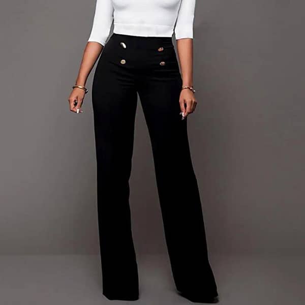 Solid Color Flare Pants Women High Waist Wide Leg Pants Office Ladies Trousers Slim Long Pants pantalones de mujer брюки женски - Image 2