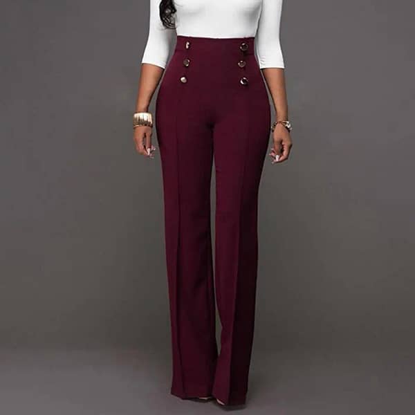 Solid Color Flare Pants Women High Waist Wide Leg Pants Office Ladies Trousers Slim Long Pants pantalones de mujer брюки женски - Image 4