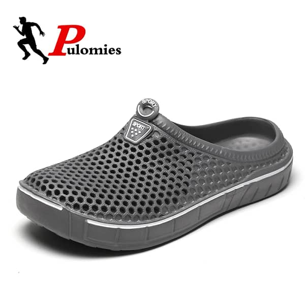 PULOMIES Summer Men Slippers Massage Clogs Outdoor Garden Shoes Male Women Pool Sandals Bathroom Flip Flops Mules Beach Slippers