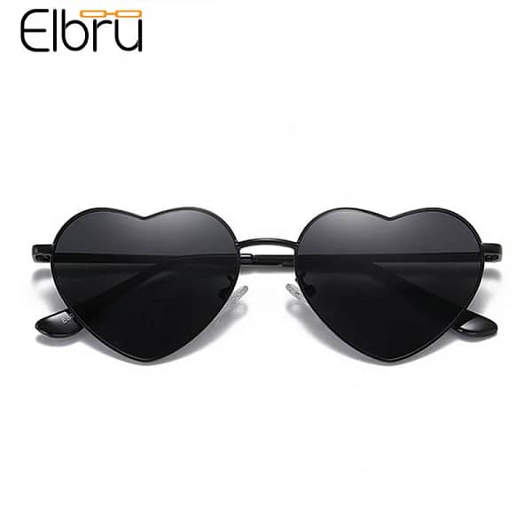 Elbru Retro Heart Shaped Sunglasses Fashion Polarized Sun Glasses Ultralight Clear Colorful Eyewear For Women UV400 Sunshades