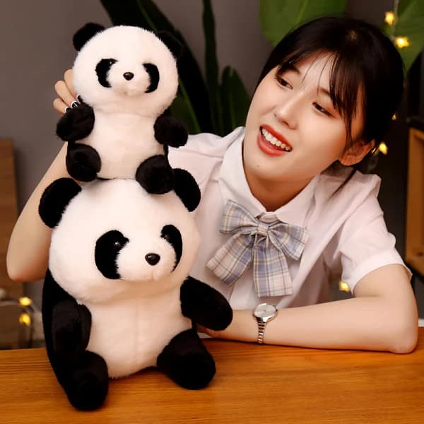 Like Real Wild Animals Plush Toys Round Cute Lifelike Panda Stuffed Dolls Gifts For Kids Boy Girls - Image 5