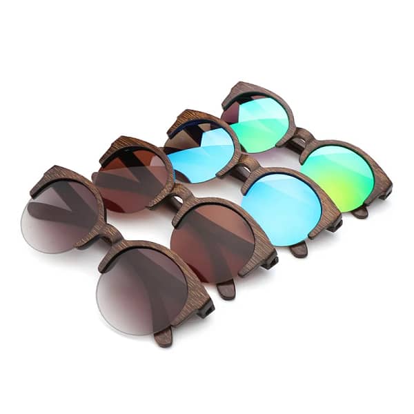 Retro men's polarized sunglasses Fashion Polarized Women sunglasses blue good quality bamboo wood handmade glasses Gifts send - Image 4