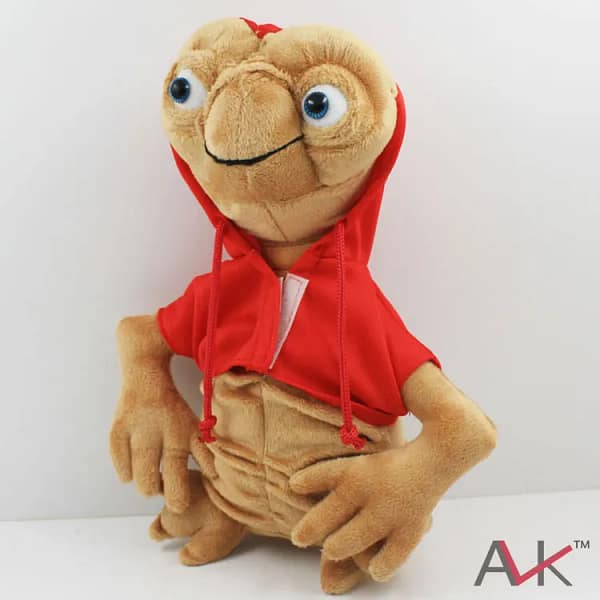 ET Extra Terrestrial Alien Soft Stuffed Plush Doll with Hoodie Anime Cartoon Collection Toy Red Grey Approx 28cm/11" - Image 2