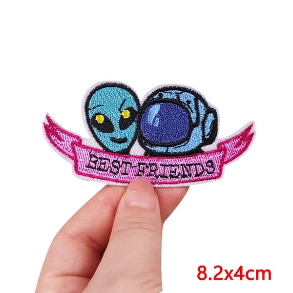 Prajna Alien Embroidered Patches On Clothes DIY Space UFO Applique Clothing Thermoadhesive Patches for Clothing Stickers Badges - Image 3