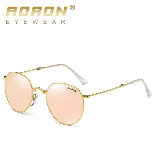 2018 AORON Round Foldable Alloy Polarized Sunglasses Women Steampunk Fashion Brand Designer Goggles Men's Classic Fold Glasses - Image 5