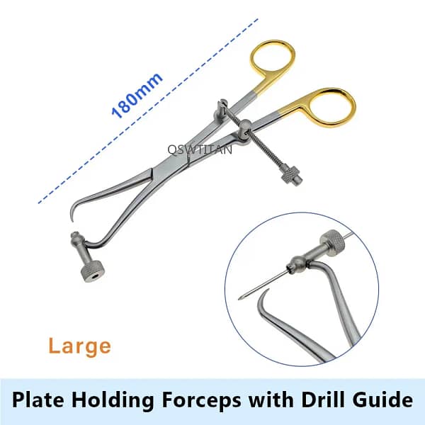 Orthopedic Bone Reduction Forceps with Drill Guide Orthopedic Bone Plate Holding Forceps Veterinary Surgical Instrument - Image 4