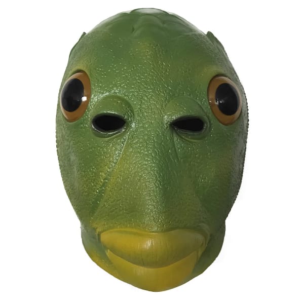 Ugly Green Fish Headgear Latex Cosplay Party Adult Funny Halloween Alien Mask Party Horror Spoof Supplies - Image 4