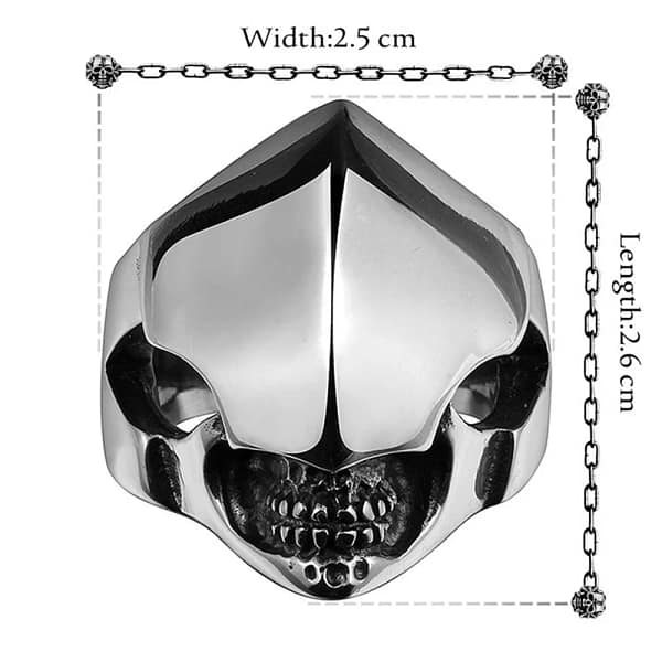 316L Stainless Steel Punk Cool Smooth Aliens Mask Helmet Skeleton Fashion Ring for Men Punk Jewelry - Image 6