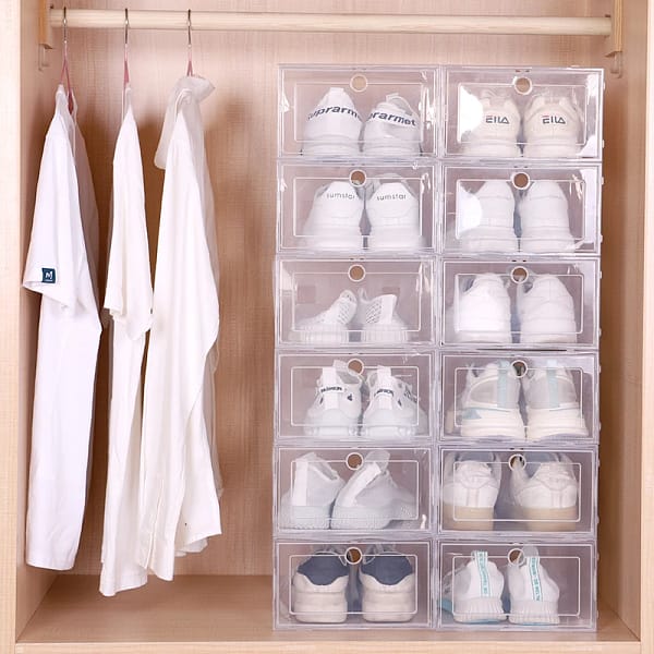 6pcs/set Antioxidant shoe cabinet High Transparent slippers sneakers storage shoes box dustproof shoe organizer box - Image 5