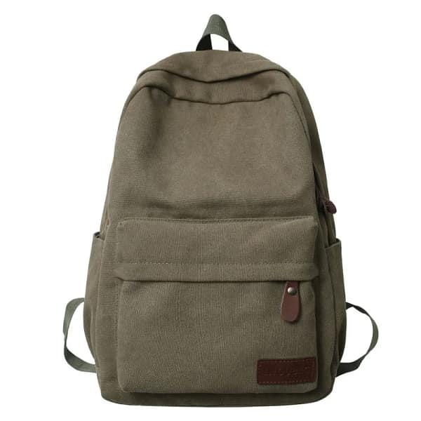 Men's Canvas Casual Backpack Fashion Trendy Simple Backpack Schoolbag for Female Students Back Pack for Teenager - Image 2