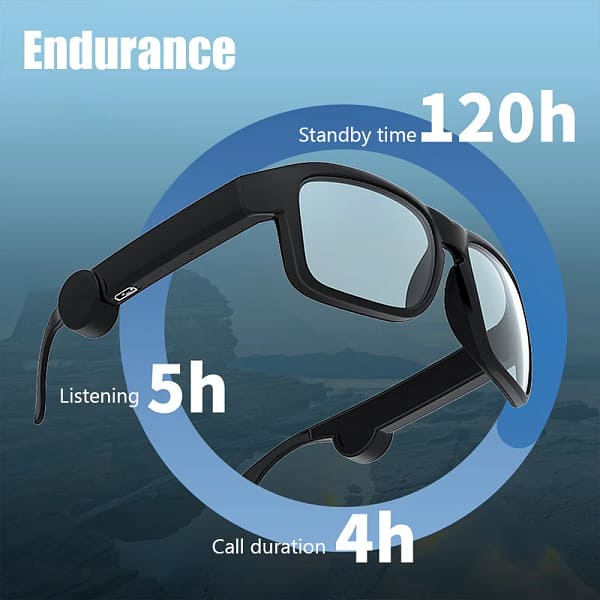 Anti-Blu-ray Stereo Sound Voice Control IPX5 Waterproof Outdoor Wireless Bluetooth Glasses XG88 Smart Bluetooth 5.0 Sunglasses - Image 2