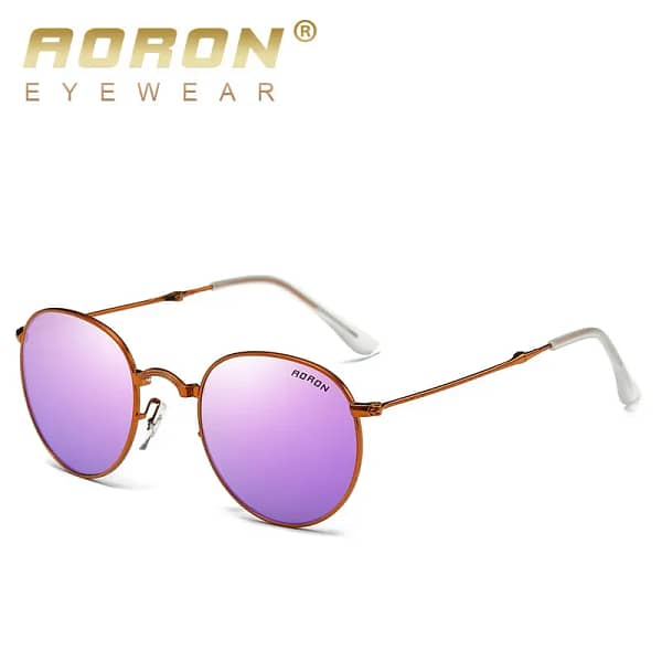 2018 AORON Round Foldable Alloy Polarized Sunglasses Women Steampunk Fashion Brand Designer Goggles Men's Classic Fold Glasses - Image 4