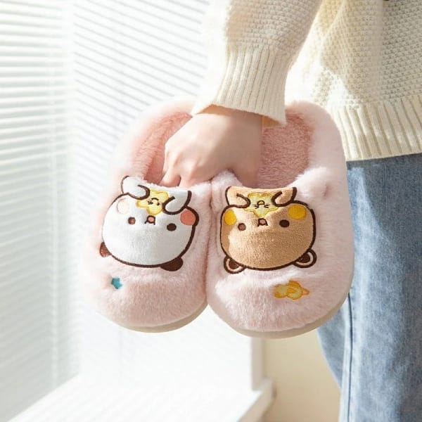 Bubu Dudu Bear Anime Plush Slipper Cartoon Couple slippers Winter Leisure Home Outdoor Anti Slip Thick Bottom Cotton Shoes Warm - Image 3