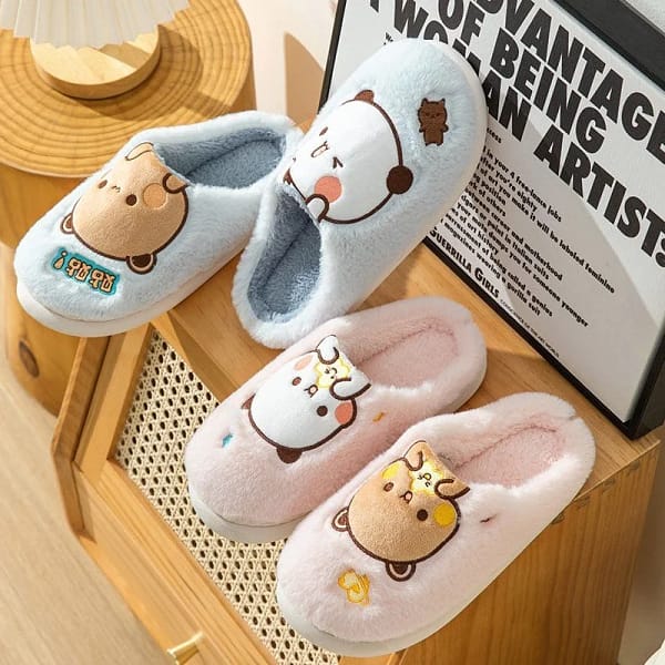 Bubu Dudu Bear Anime Plush Slipper Cartoon Couple slippers Winter Leisure Home Outdoor Anti Slip Thick Bottom Cotton Shoes Warm - Image 5