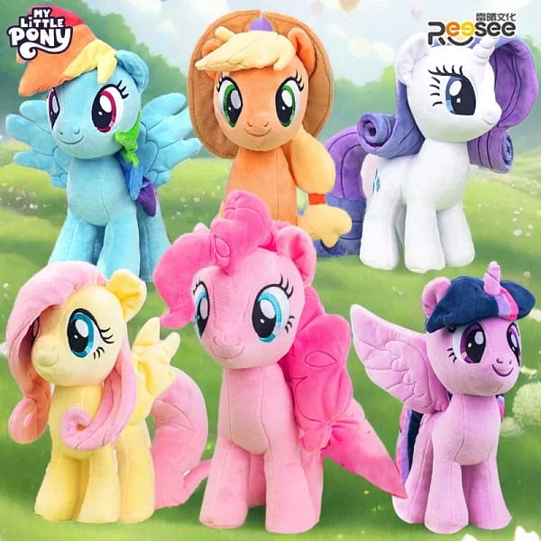 New Miniso Anime My Little Pony Prototype Plush Doll Anime Soft Pillow Girl Heart Fluttershy Room Ornaments Children'S Toys Gift