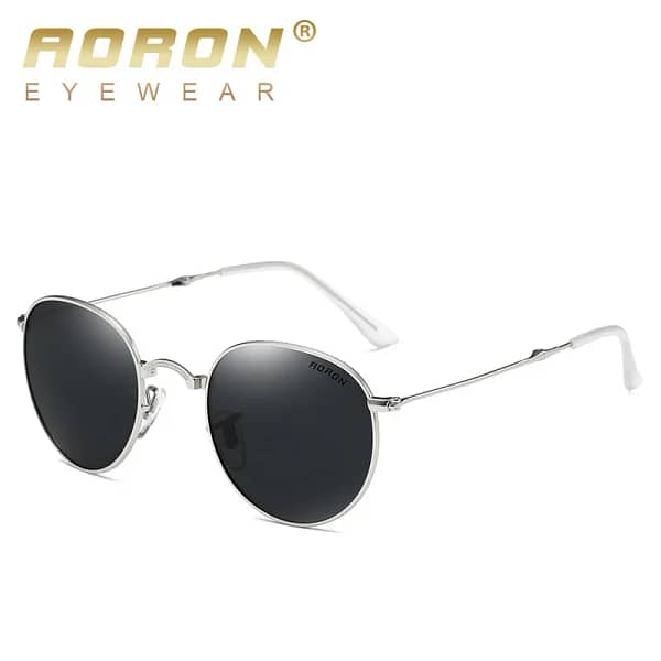 2018 AORON Round Foldable Alloy Polarized Sunglasses Women Steampunk Fashion Brand Designer Goggles Men's Classic Fold Glasses - Image 2