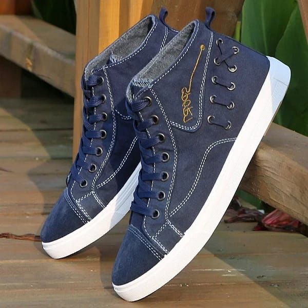 Men's Casual Shoe High Top Vulacnized Shoes Canvas Shoe for Men 2023 Male Sneakers Flats Lace-up Shoe Zapatos Hombre Zapatillas - Image 2