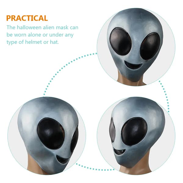 Head Alien Face Decor Ear Halloween Props Novelty Costume Party Full Decorative Miss - Image 3