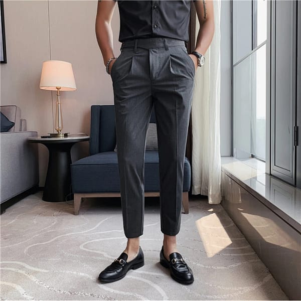 High Quality Elasticity Suit Pants Men Formal Business Office Social Dress Pants Slim Fit Casual Wedding Ankle Trousers Pantalon - Image 5