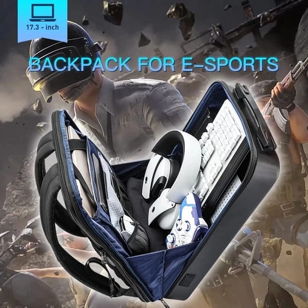 BOPAI E-Sports Laptop Backpack 17.3Inch Backpack Anti-Theft Waterproof Bag College Backpack USB Charging Men Travel Gaming Pack - Image 3