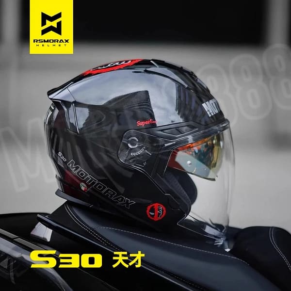 Motorax S30 Motorcycle Helmet 3/4 Face Helmet Casco De Moto Electric Motobike DOT Capacete Scooter Double Lens Anti-Glare - Image 4