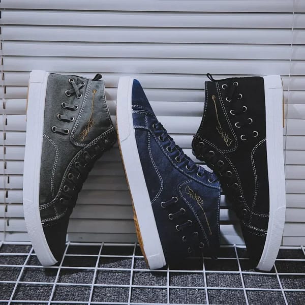 Men's Casual Shoe High Top Vulacnized Shoes Canvas Shoe for Men 2023 Male Sneakers Flats Lace-up Shoe Zapatos Hombre Zapatillas - Image 6