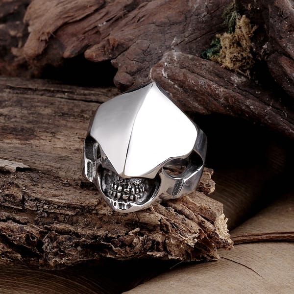 316L Stainless Steel Punk Cool Smooth Aliens Mask Helmet Skeleton Fashion Ring for Men Punk Jewelry - Image 4