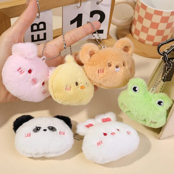 Cute Plush Doll Keychain Cartoon Backpack Pendant Animal Bag Pendants Key Ring Decoration Adult Child Doll Key Chains Gifts