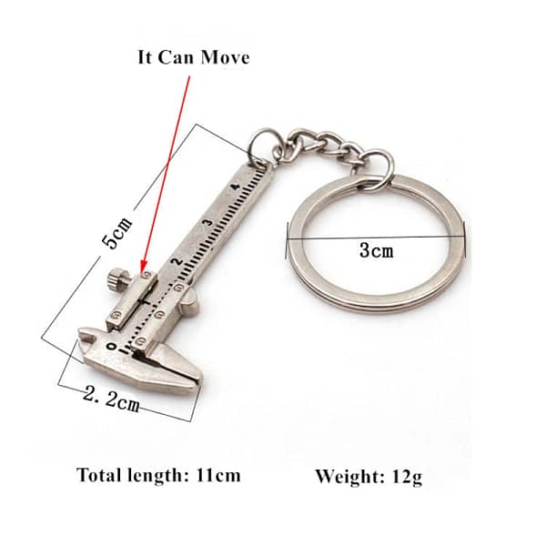 Mini Key Chain Tool Movable Vernier Caliper Ruler Sliding Key Holder Rings Keychain Tools Cool Gift Ideas for Men Women - Image 2