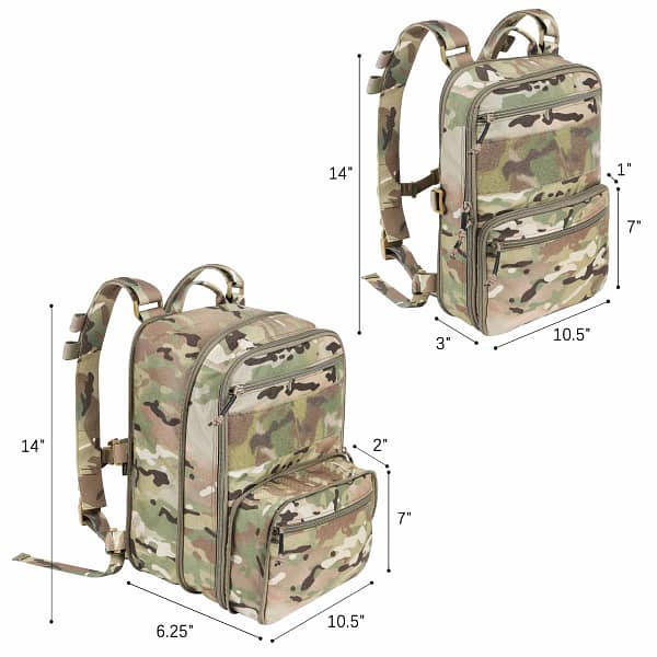 KRYDEX Tactical Flatpack D3 Backpack Bag 23L Expandable Assaulter Pack Hydration MOLLE Strap Travel EDC Pack Hunting Accessories - Image 4