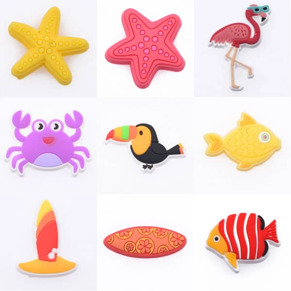 Hot Beach Pink Slipper Shoe Charms Ocean Animal Starfish Crab Shoe Decorations Colorful Umbrella Ball Bird Clog Charms Kids Gift - Image 5