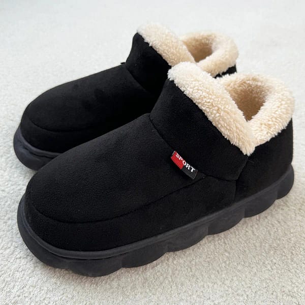 36-45 Men Slippers Couple Style Wrap Heels Plush Winter Shoes Non-slip Soft Thick-soled Warm Home Bedroom Casual Cotton Shoe Y18 - Image 6