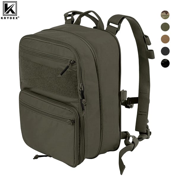 KRYDEX Tactical Flatpack D3 Backpack Bag 23L Expandable Assaulter Pack Hydration MOLLE Strap Travel EDC Pack Hunting Accessories