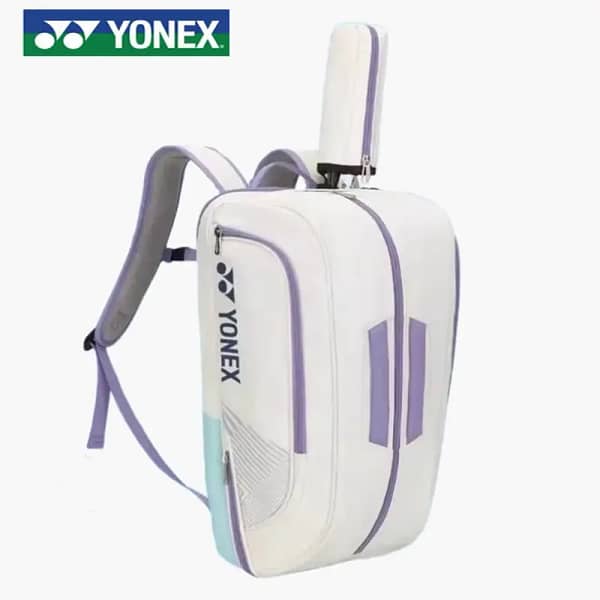 YONEX High Quality Badminton Bag Leather Tennis Racket Sports Shoulder Backpack Multifunctional Maximum Capacity 6 Pieces Racket