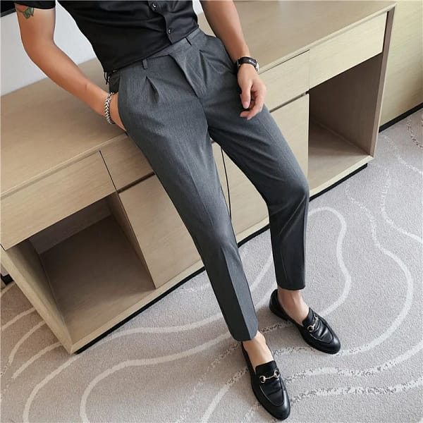 High Quality Elasticity Suit Pants Men Formal Business Office Social Dress Pants Slim Fit Casual Wedding Ankle Trousers Pantalon - Image 4