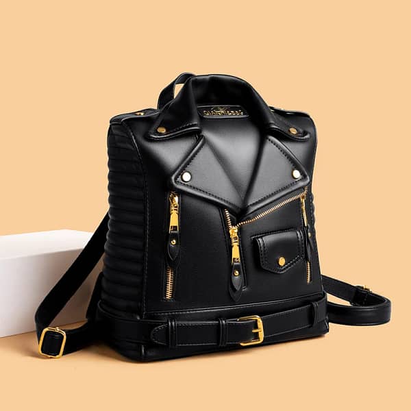 Luxury Leather Jacket Design Backpacks for Women Fashion Bag Jacket Backpack Anti-theft Design Ladies Cool Girl PU Bag