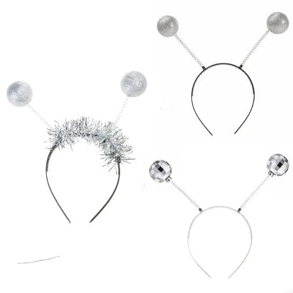 573B Glittering Powder Alien Headband Disco Party Hairhoop Costume Hairhoop Nightclub Funk Party Headwear Hair Decors